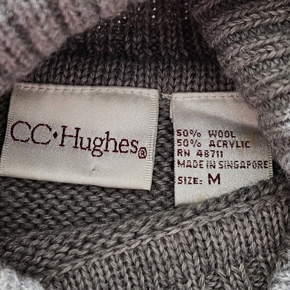 CC Hughes Sweater Women M Fair Isle Geo Turtleneck LS Wool Blend Preppy Boho VTG - Picture 2 of 11